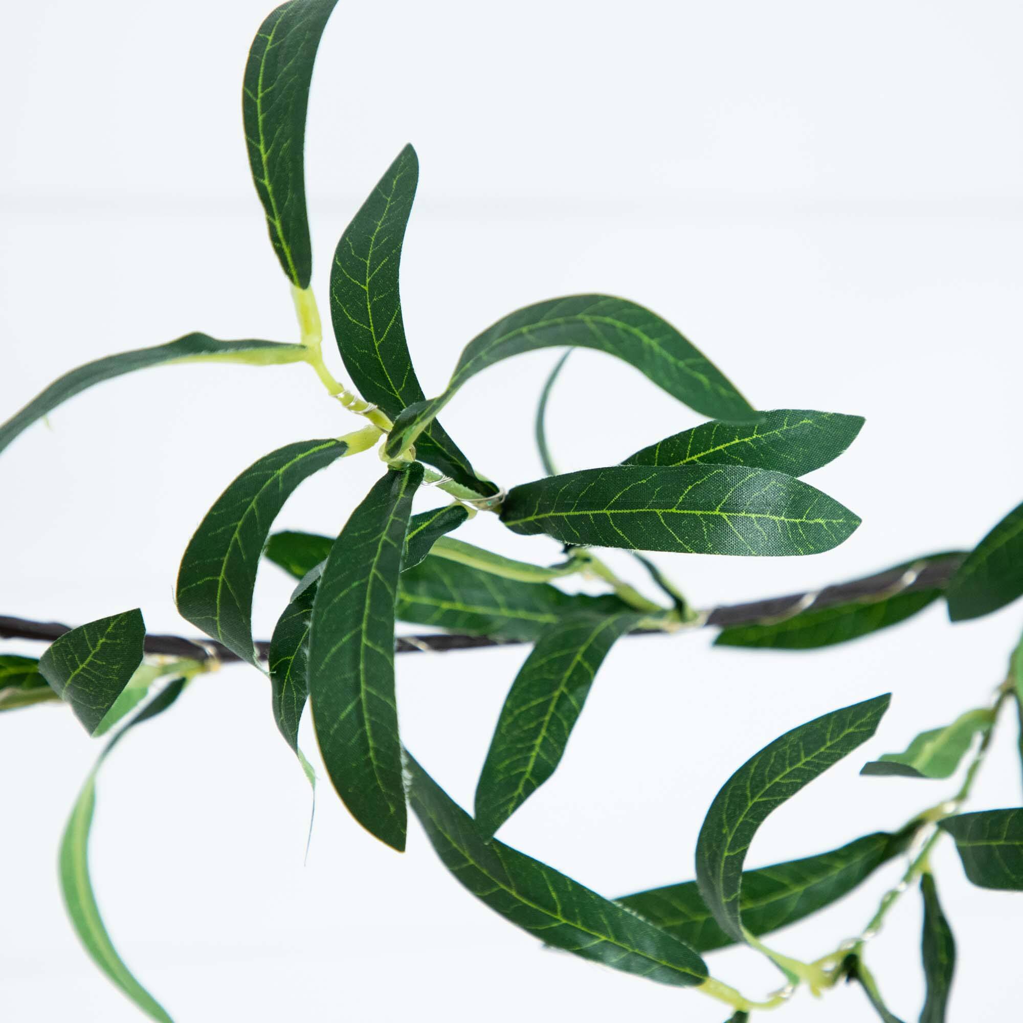6.5ft. Pre-Lit LED Green Olive Leaf Garland